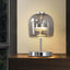 Modern Chrome LED Table Lamp with Smoky Gray Glass Shade Main Product Image