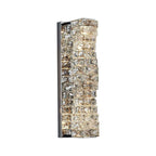 Modern Clear Crystal Flush Mount Wall Light with Stainless Steel Finish