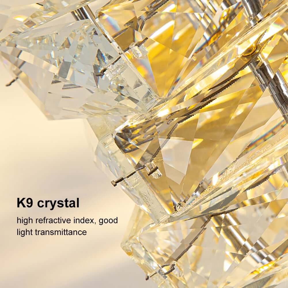 Modern Clear Crystal Flush Mount Wall Light with Stainless Steel Finish