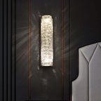 Modern Clear Crystal Flush Mount Wall Light with Stainless Steel Finish