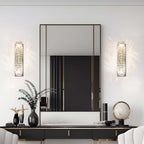 Modern Clear Crystal Flush Mount Wall Light with Stainless Steel Finish