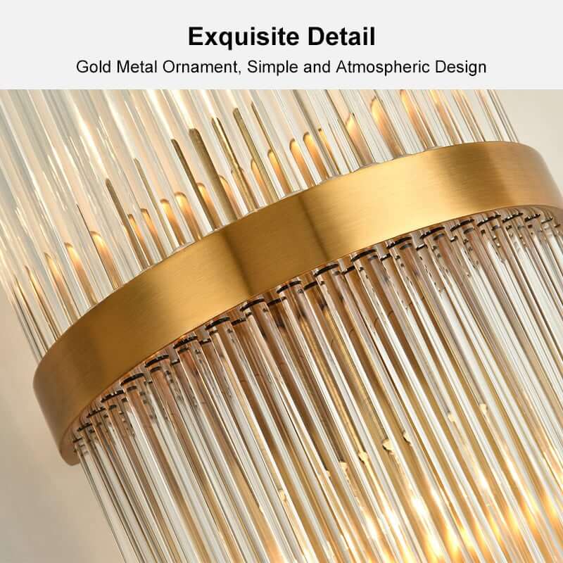 Modern Clear Glass Flush Mount Wall Light Sconce - 2 Bulb