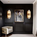 Modern Clear Glass Flush Mount Wall Light Sconce - 2 Bulb