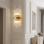 Modern Clear Glass Flush Mount Wall Light Sconce - 2 Bulb