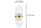 Modern Clear Glass Flush Mount Wall Light Sconce - 2 Bulb Dimensions