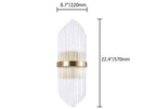 Modern Clear Glass Flush Mount Wall Light Sconce - 2 Bulb Dimensions