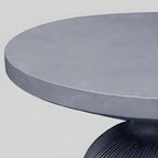 Modern Concrete Round Outdoor Coffee Table – Waterproof & Non-Extendable