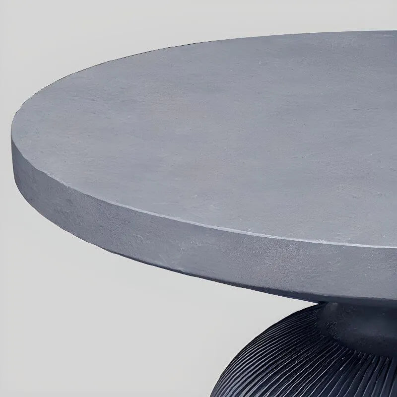 Modern Concrete Round Outdoor Coffee Table – Waterproof & Non-Extendable