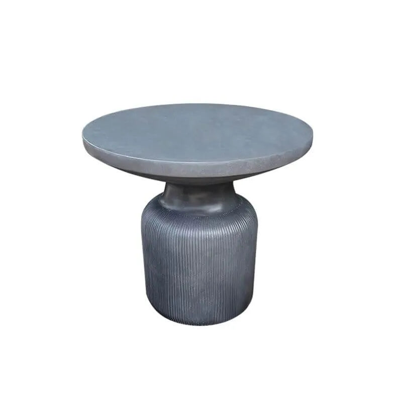 Modern Concrete Round Outdoor Coffee Table – Waterproof & Non-Extendable