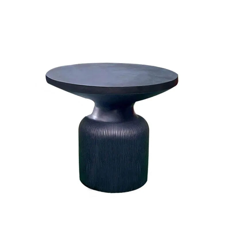 Modern Concrete Round Outdoor Coffee Table – Waterproof & Non-Extendable