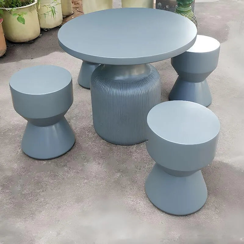 Modern Concrete Round Outdoor Coffee Table – Waterproof & Non-Extendable Secondary image
