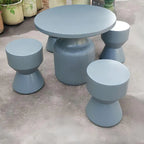 Modern Concrete Round Outdoor Coffee Table – Waterproof & Non-Extendable