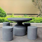 Modern Concrete Round Outdoor Coffee Table – Waterproof & Non-Extendable