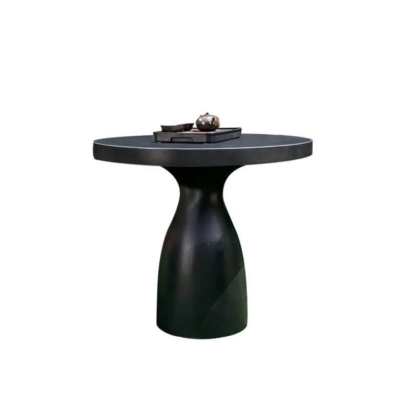 Modern Concrete Round Outdoor Coffee Table – Waterproof & Non-Extendable