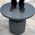 Modern Concrete Round Outdoor Coffee Table – Waterproof & Non-Extendable