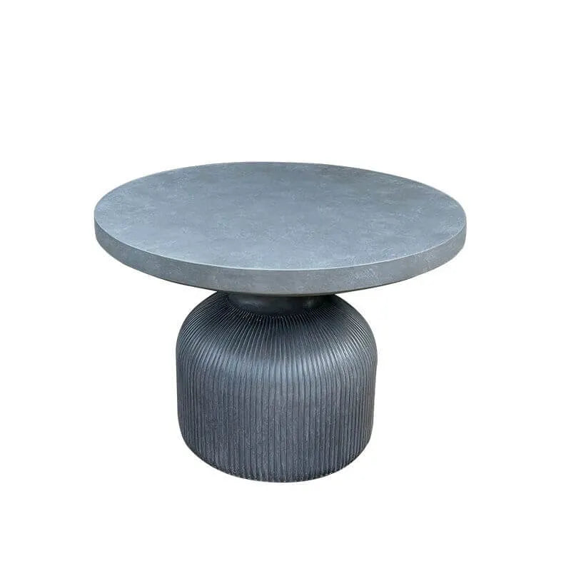 Modern Concrete Round Outdoor Coffee Table – Waterproof & Non-Extendable