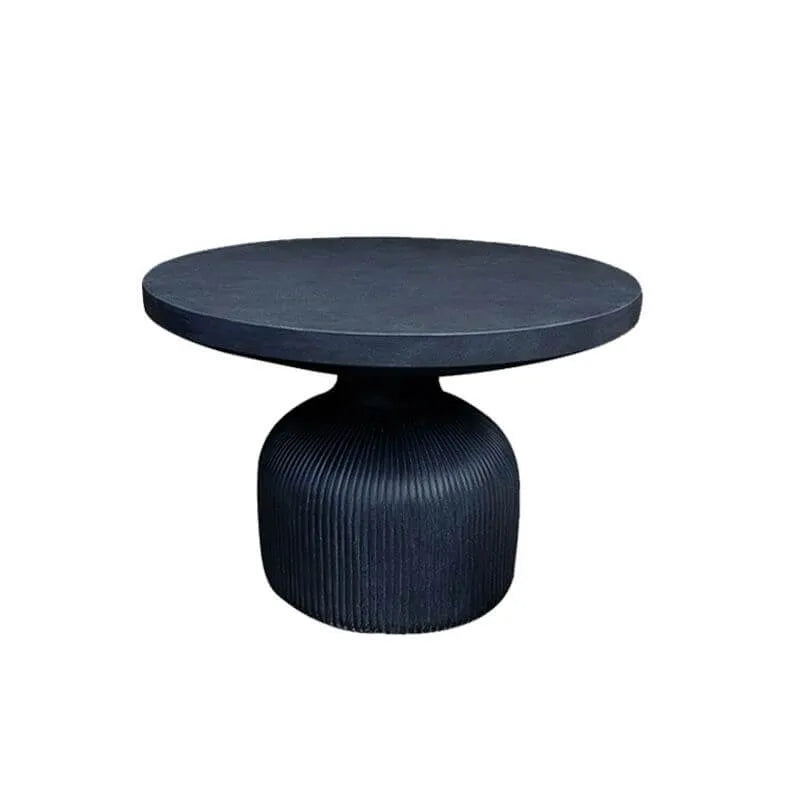 Modern Concrete Round Outdoor Coffee Table – Waterproof & Non-Extendable