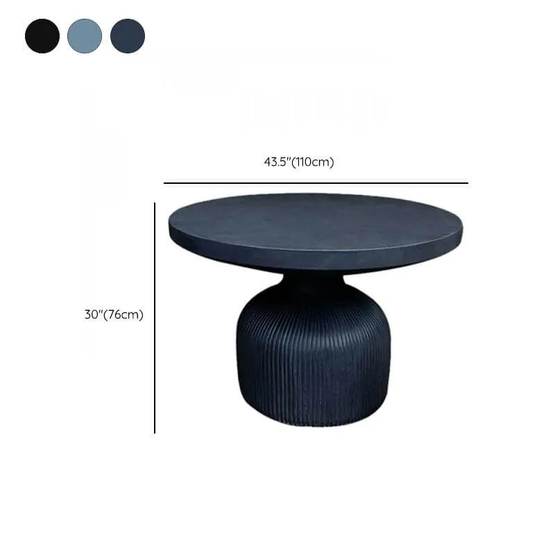 Modern Concrete Round Outdoor Coffee Table – Waterproof & Non-Extendable Dimensions