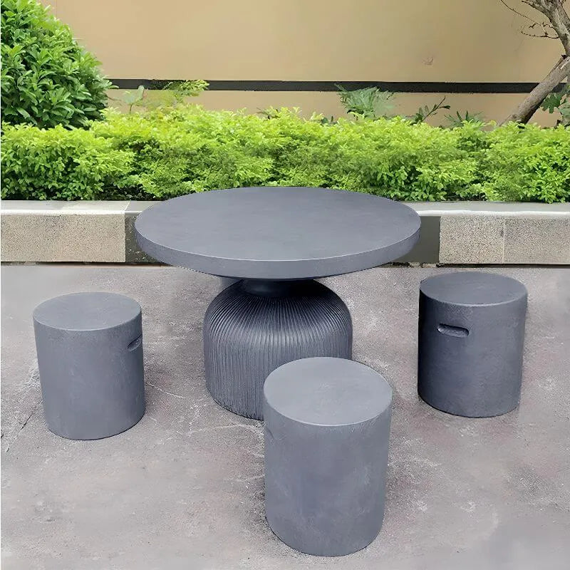 Modern Concrete Round Outdoor Coffee Table – Waterproof & Non-Extendable Main Product Image