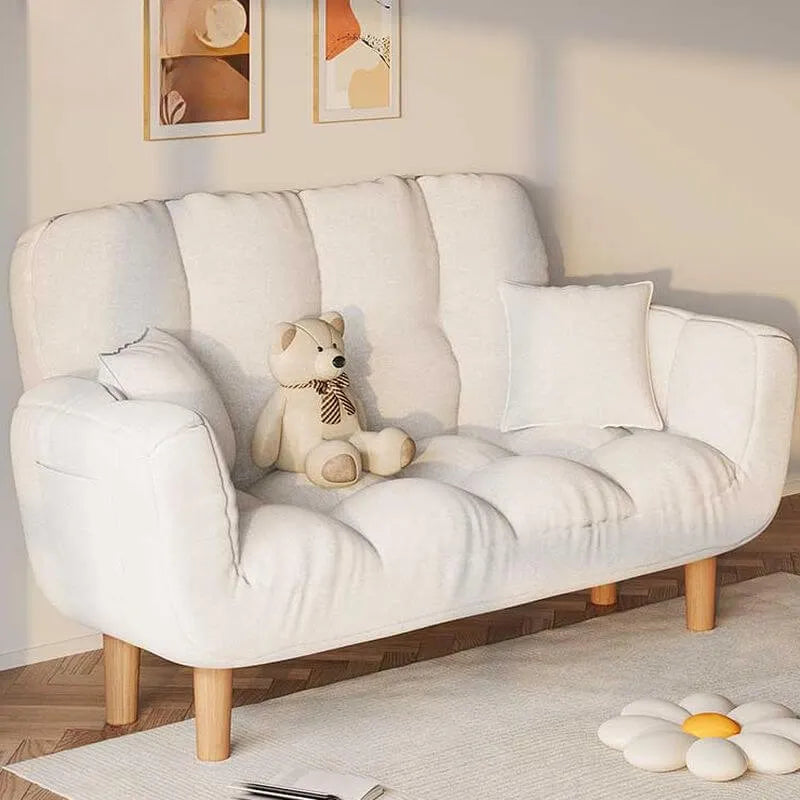 Modern Cotton-Linen Sleeper Sofa with Biscuit Back & Storage