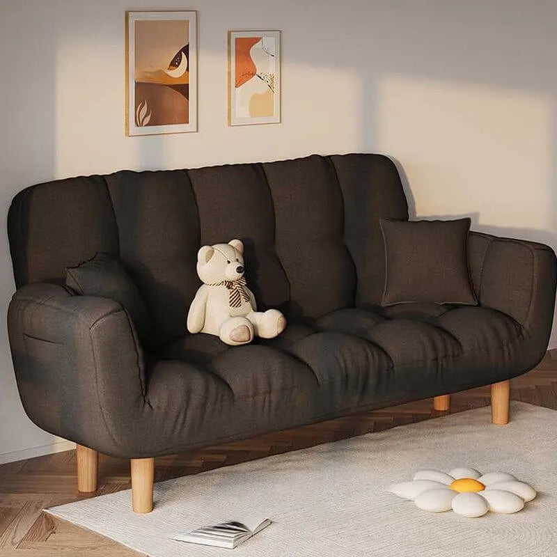 Modern Cotton-Linen Sleeper Sofa with Biscuit Back & Storage