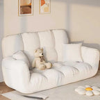 Modern Cotton-Linen Sleeper Sofa with Biscuit Back & Storage