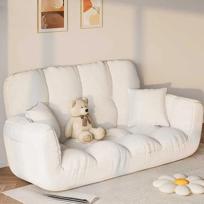 Modern Cotton-Linen Sleeper Sofa with Biscuit Back & Storage