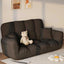 Modern Cotton-Linen Sleeper Sofa with Biscuit Back & Storage