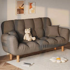 Modern Cotton-Linen Sleeper Sofa with Biscuit Back & Storage