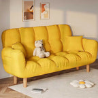 Modern Cotton-Linen Sleeper Sofa with Biscuit Back & Storage