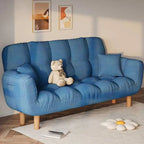Modern Cotton-Linen Sleeper Sofa with Biscuit Back & Storage