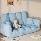 Modern Cotton-Linen Sleeper Sofa with Biscuit Back & Storage