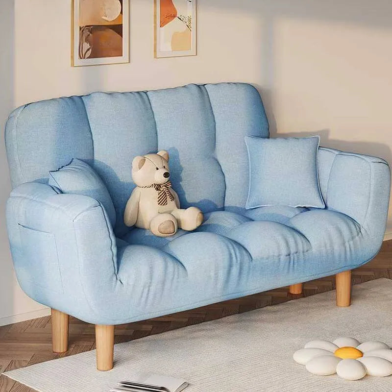 Modern Cotton-Linen Sleeper Sofa with Biscuit Back & Storage