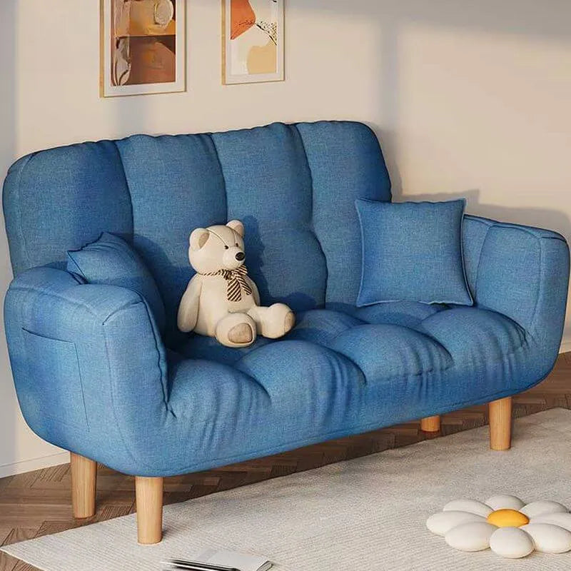 Modern Cotton-Linen Sleeper Sofa with Biscuit Back & Storage