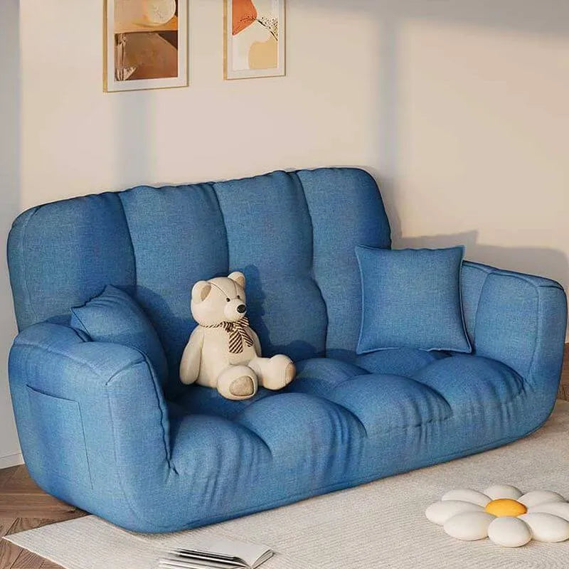 Modern Cotton-Linen Sleeper Sofa with Biscuit Back & Storage