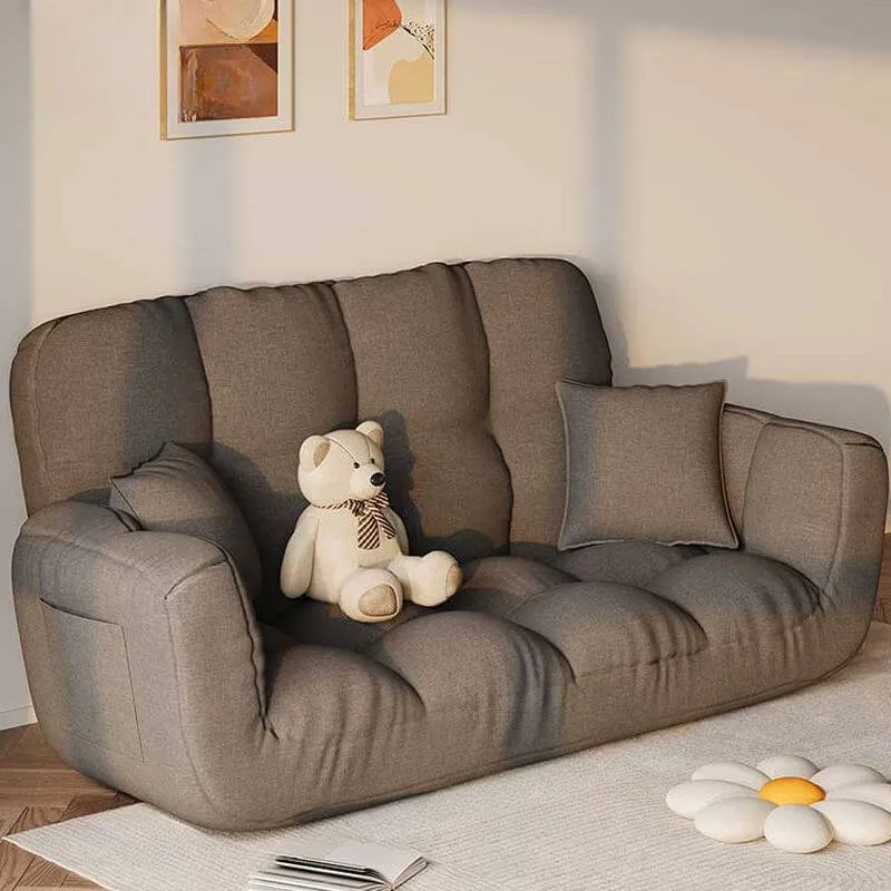 Modern Cotton-Linen Sleeper Sofa with Biscuit Back & Storage