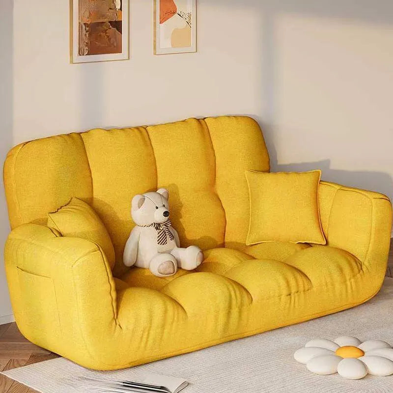 Modern Cotton-Linen Sleeper Sofa with Biscuit Back & Storage