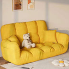 Modern Cotton-Linen Sleeper Sofa with Biscuit Back & Storage