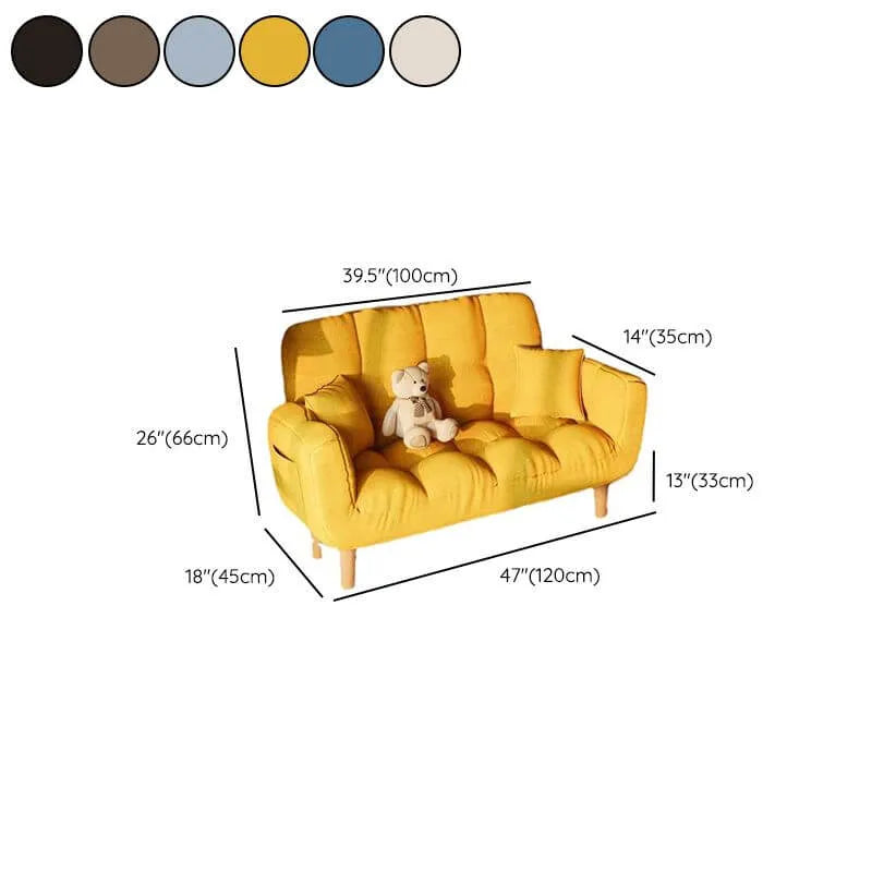 Modern Cotton-Linen Sleeper Sofa with Biscuit Back & Storage Dimensions