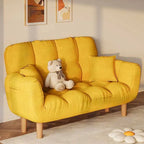 Modern Cotton-Linen Sleeper Sofa with Biscuit Back & Storage Main Product Image