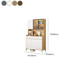 Modern Cream Gray Wood Sideboard/Credenza with Open Storage and Lighting Dimensions
