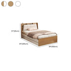 Modern Cream White Upholstered Storage Bed with Wood Slat Base and Open Shelving Dimensions