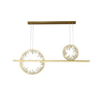 Modern Crystal Linear Pendant Light with Adjustable Height and Gold Finish