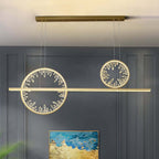 Modern Crystal Linear Pendant Light with Adjustable Height and Gold Finish Main Product Image