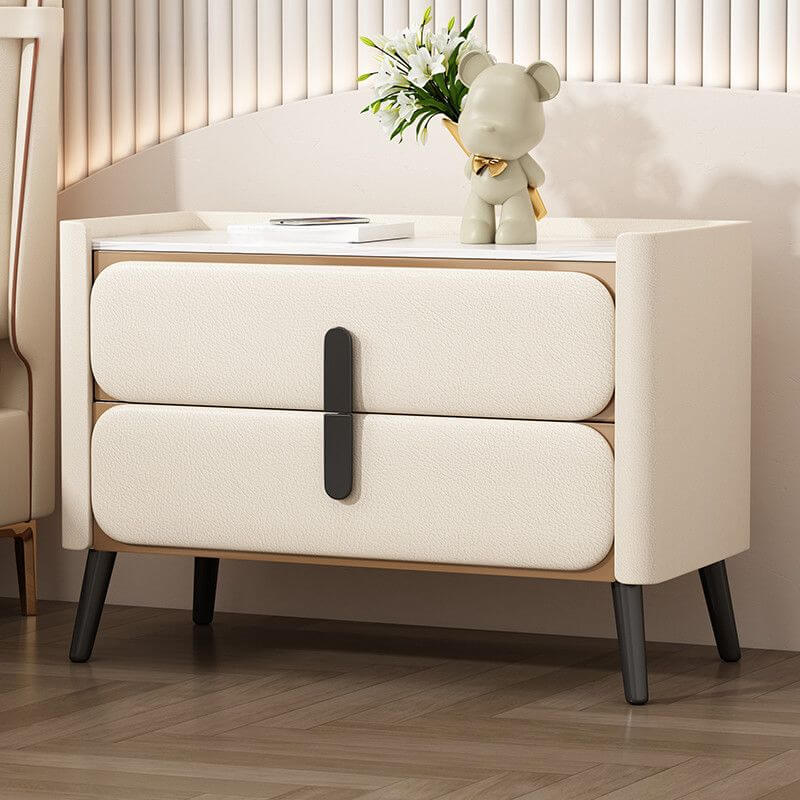 Modern Drawer Storage with Stone Top and Wood Frame