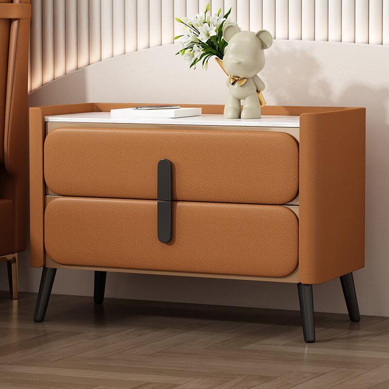 Modern Drawer Storage with Stone Top and Wood Frame