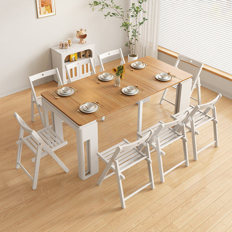 Modern Extendable Dining Table with Storage Cabinet