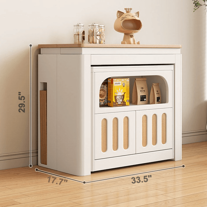 Modern Extendable Dining Table with Storage Cabinet Dimensions