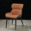 Modern Faux Leather Armless Side Chair with Curved Back