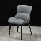 Modern Faux Leather Armless Side Chair with Curved Back